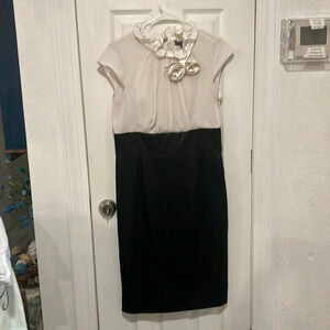 Women’s formal black and white dress